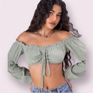 off shoulder crop top
